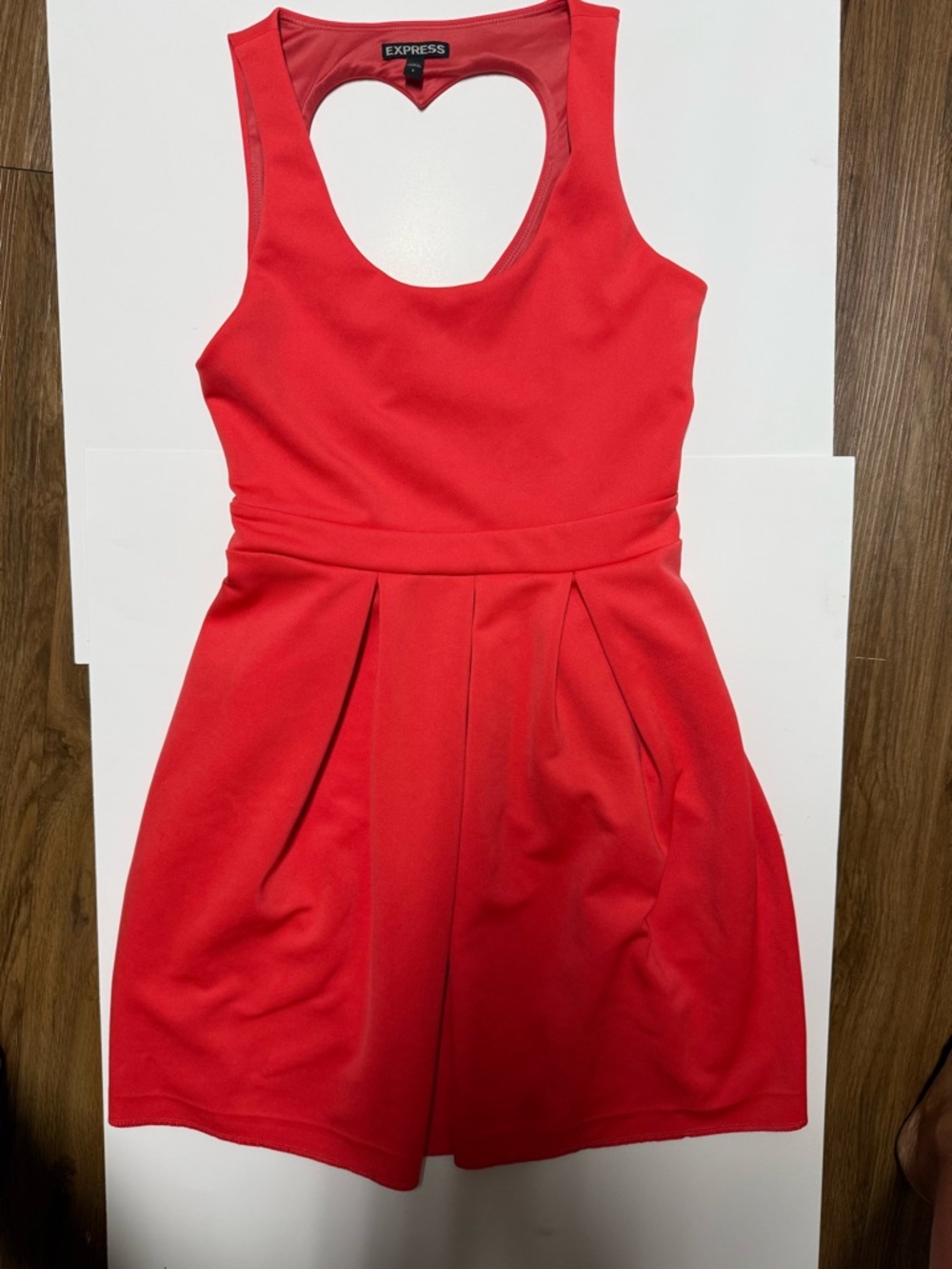 Express Women’s ' Red Heart-Back Fit-and-Flare Dress